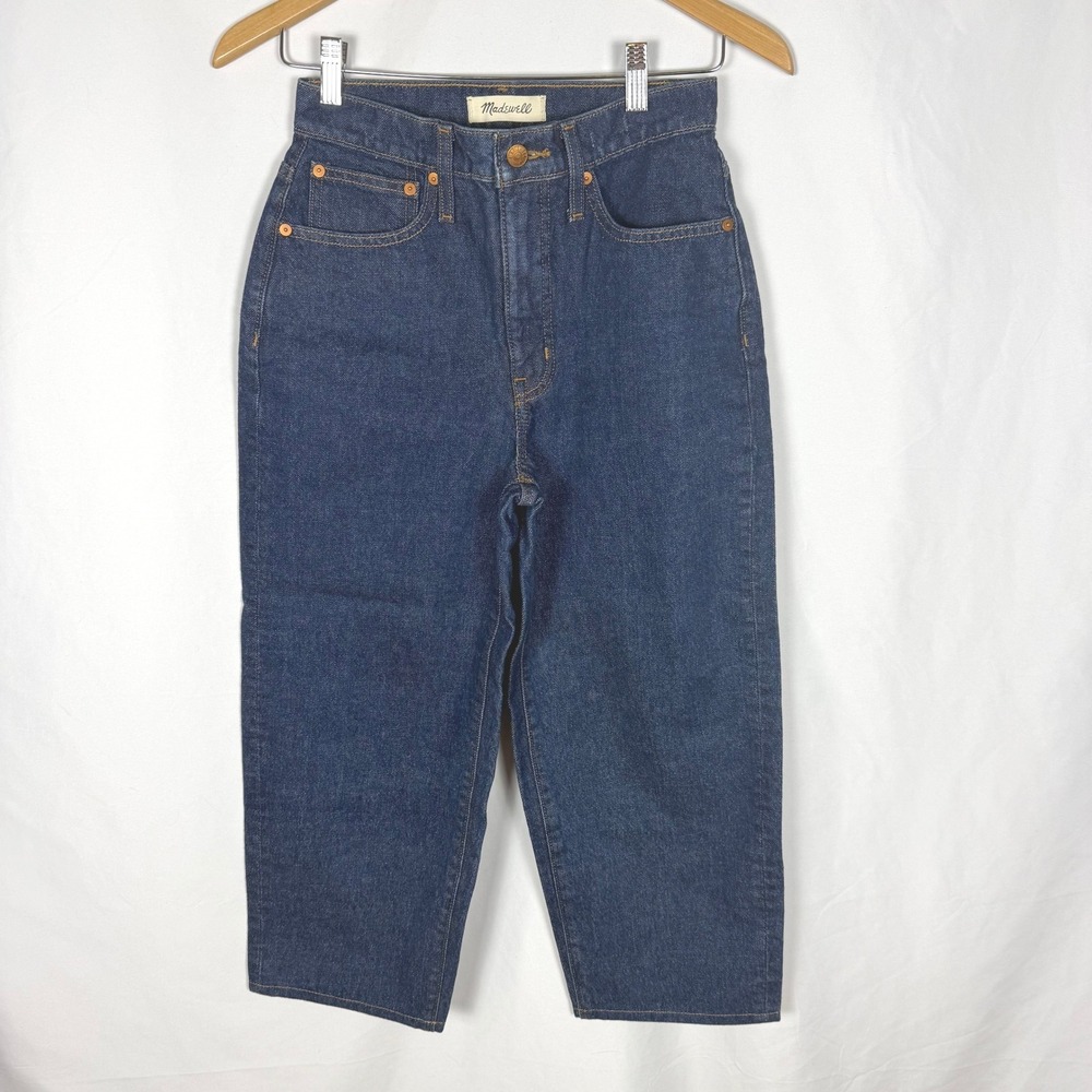 Madewell Dark Wash Balloon Jeans Size 24 High Rise 100% Cotton EUC
